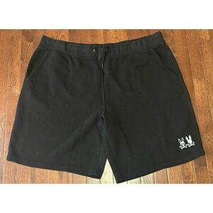 Psycho Bunny Shorts Mens Size 4XLT Black Drawstring Sweat Shorts